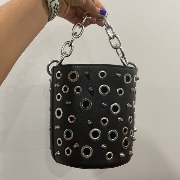 Never worn like new condition Zara studded leather bucket bag - Picture 2 of 3